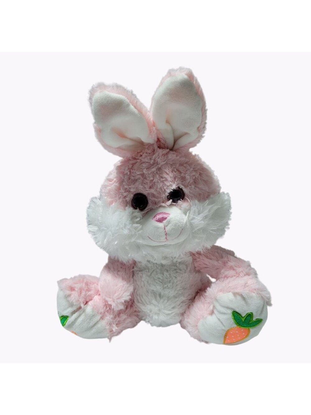 Kellytoy Easter Bunny 13 inch Plush Pink Rabbit Carrot Spring Stuffed Animal Toy